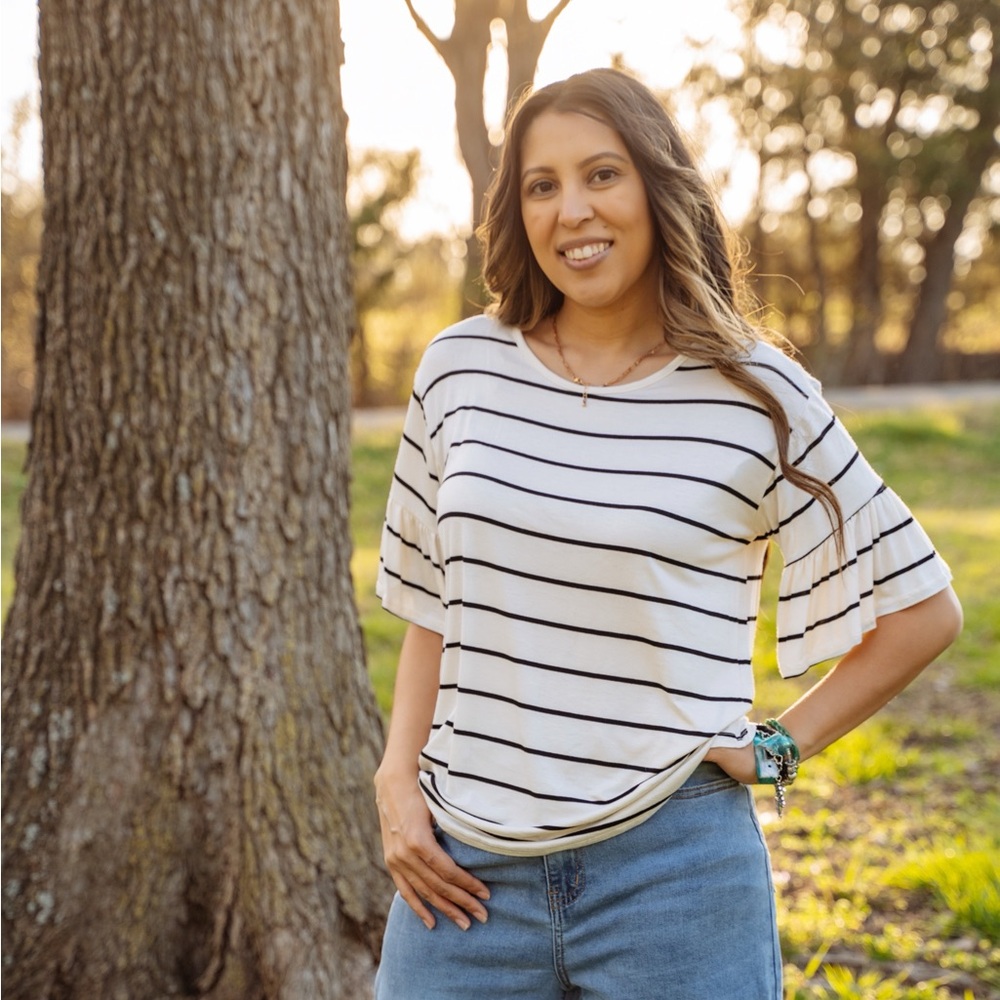 French Terry Round-Neck Top